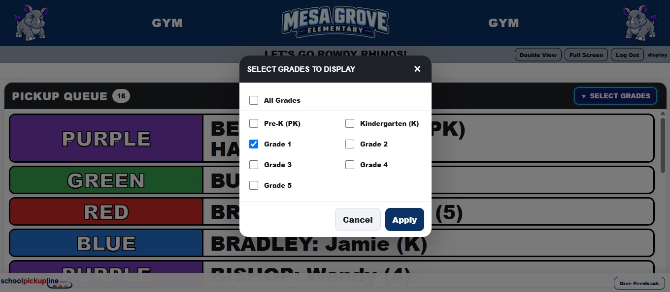 Desktop grade selection